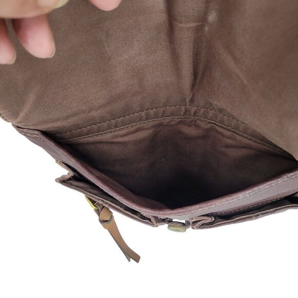 Vtg Fossil Morgan Brown Pebble Leather Crossbody Bag Multiple Pockets Adjustable - Picture 6 of 16